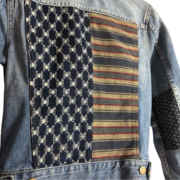 MADEWELL Boho American Flag Embellished Jean Jacket Size XS -- GORGEOUS!!! - Picture 3 of 11